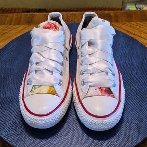 CONVERSE ChuckTaylor ALL*STAR WomensDouble Tongue FloralSneakers. 7.5 (#1222B)